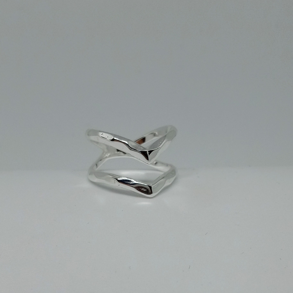 Double Row 925 Silver Chevron Ring
